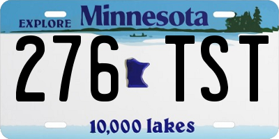 MN license plate 276TST