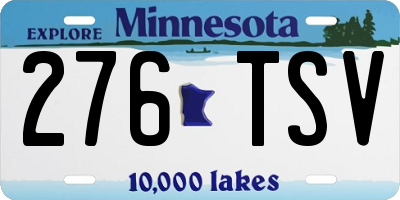 MN license plate 276TSV