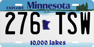 MN license plate 276TSW