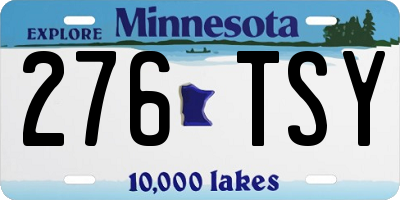 MN license plate 276TSY