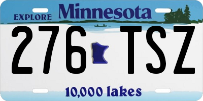 MN license plate 276TSZ