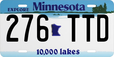 MN license plate 276TTD