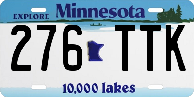 MN license plate 276TTK