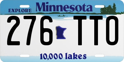 MN license plate 276TTO