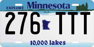 MN license plate 276TTT
