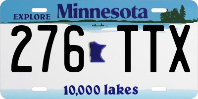 MN license plate 276TTX
