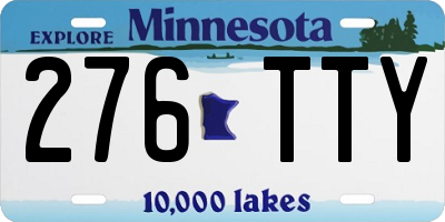 MN license plate 276TTY