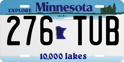 MN license plate 276TUB