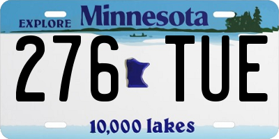MN license plate 276TUE