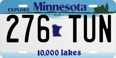 MN license plate 276TUN