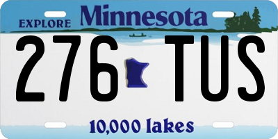 MN license plate 276TUS