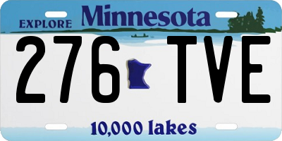 MN license plate 276TVE