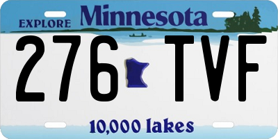 MN license plate 276TVF