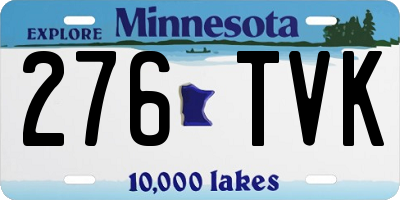 MN license plate 276TVK