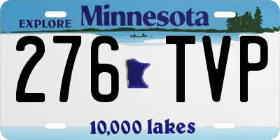 MN license plate 276TVP