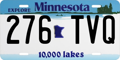 MN license plate 276TVQ
