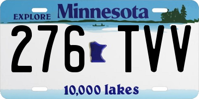 MN license plate 276TVV