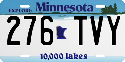 MN license plate 276TVY
