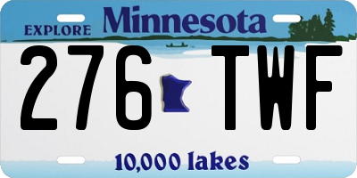MN license plate 276TWF