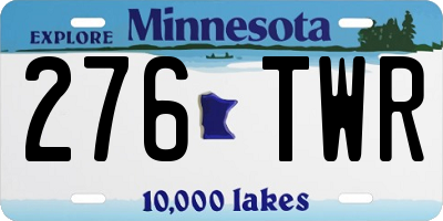 MN license plate 276TWR