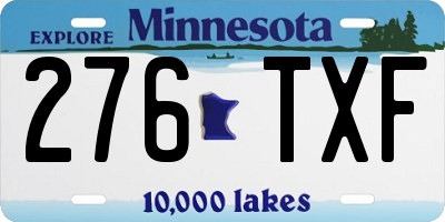 MN license plate 276TXF