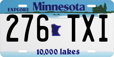 MN license plate 276TXI