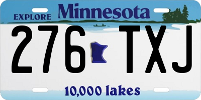 MN license plate 276TXJ