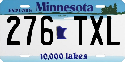 MN license plate 276TXL