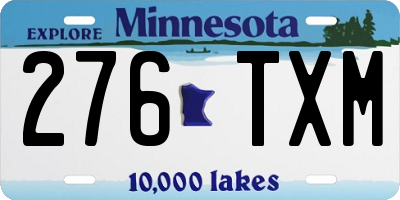 MN license plate 276TXM