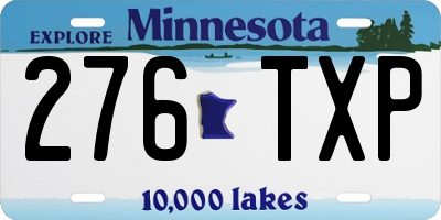MN license plate 276TXP