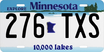 MN license plate 276TXS