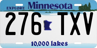 MN license plate 276TXV