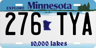 MN license plate 276TYA