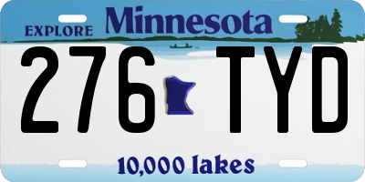 MN license plate 276TYD