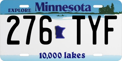 MN license plate 276TYF