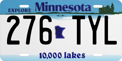 MN license plate 276TYL