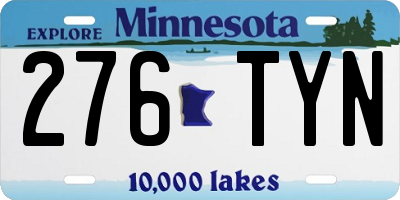 MN license plate 276TYN