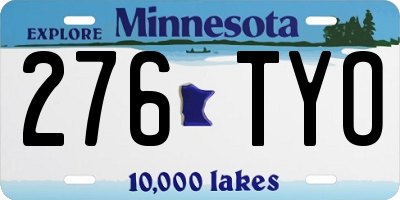 MN license plate 276TYO