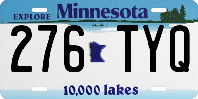 MN license plate 276TYQ