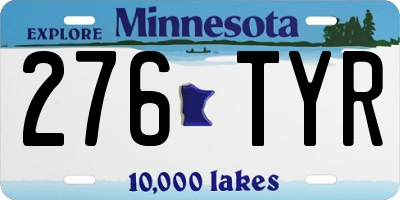 MN license plate 276TYR