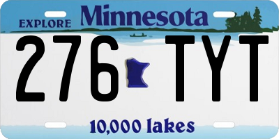 MN license plate 276TYT
