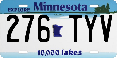 MN license plate 276TYV