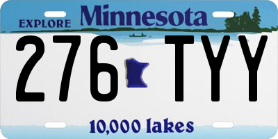 MN license plate 276TYY