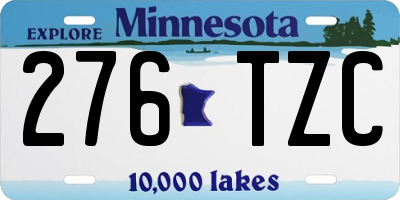 MN license plate 276TZC