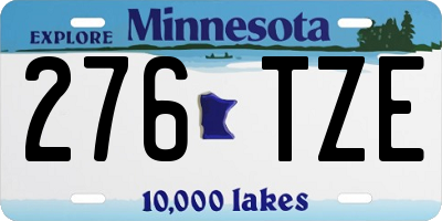 MN license plate 276TZE