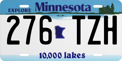 MN license plate 276TZH