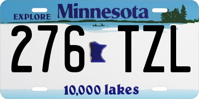 MN license plate 276TZL