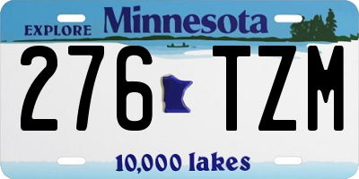 MN license plate 276TZM