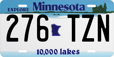 MN license plate 276TZN