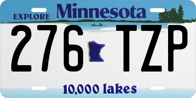 MN license plate 276TZP